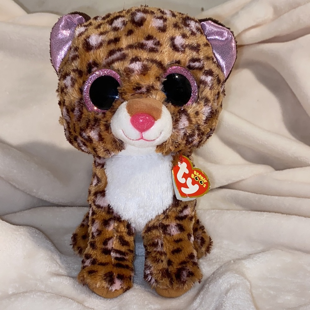 Ty Beanie Boo Patches 10” Leopard Cheetah Cat Stuffed Animal Plush RETIRED KITTY